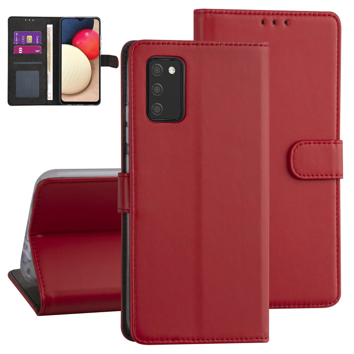 Samsung Galaxy A02s Booktype hoesje - Rood - Pasjeshouder - Magneetsluiting-Hoesjes-Ilumina Benelux