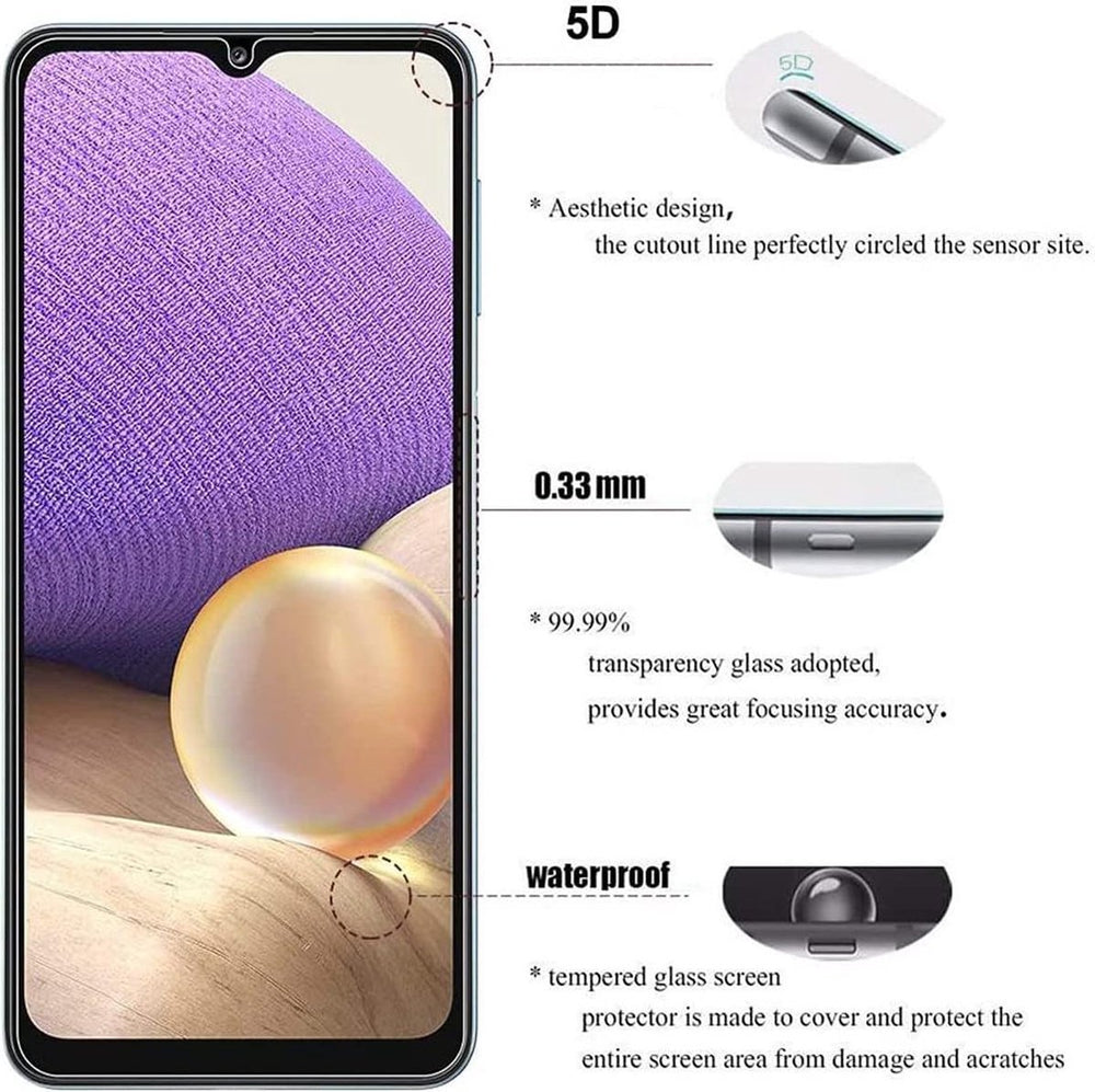 Samsung Galaxy A02s Screenprotector Full Cover Screenprotector Gehard 9H – 2-Pack-Ilumina Benelux