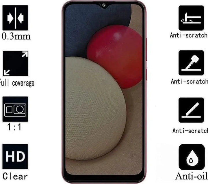 Samsung Galaxy A02s Screenprotector Gehard 9H – Anti-kras – 2-Pack-Ilumina Benelux