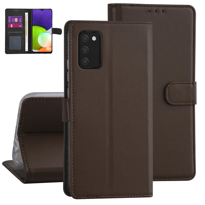 Samsung Galaxy A03s Booktype hoesje - Bruin - Pasjeshouder - Magneetsluiting-Hoesjes-Ilumina Benelux