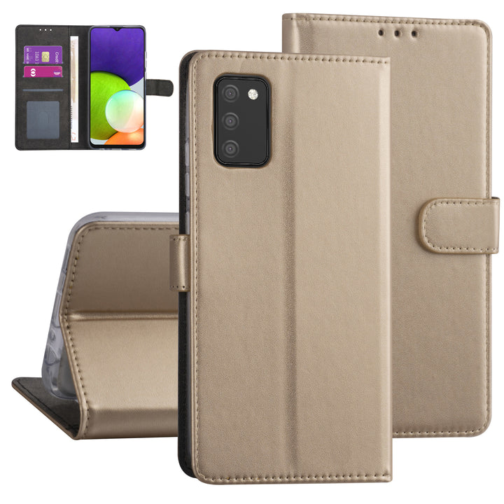 Samsung Galaxy A03s Booktype hoesje - Goud - Pasjeshouder - Magneetsluiting-Hoesjes-Ilumina Benelux