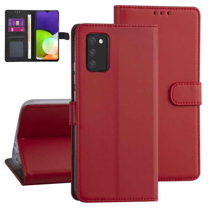 Samsung Galaxy A03s Booktype hoesje - Rood - Pasjeshouder - Magneetsluiting-Hoesjes-Ilumina Benelux