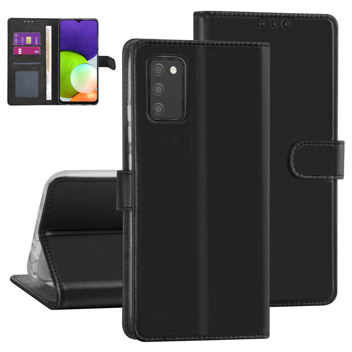Samsung Galaxy A03s Booktype hoesje - Zwart - Pasjeshouder - Magneetsluiting-Hoesjes-Ilumina Benelux