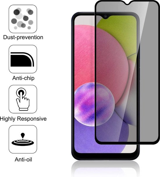 Samsung Galaxy A03s Screenprotector Gehard 9H – Privacy Screenprotector – 3-Pack-Ilumina Benelux