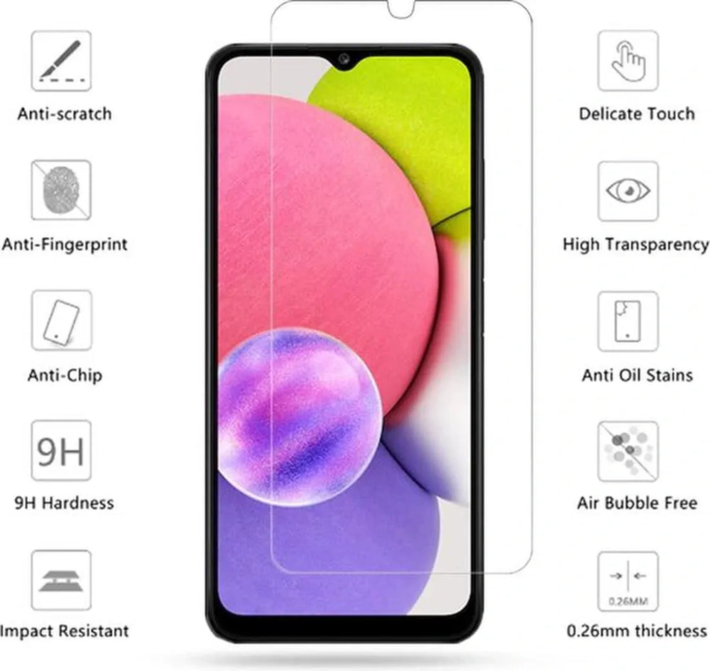 Samsung Galaxy A03s Screenprotector Gehard 9H – Anti-kras – 2-Pack-Ilumina Benelux
