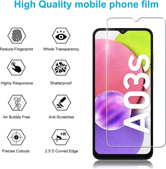 Samsung Galaxy A04/A03s Screenprotector Gehard 9H – Anti-kras – 1-Pack-Ilumina Benelux