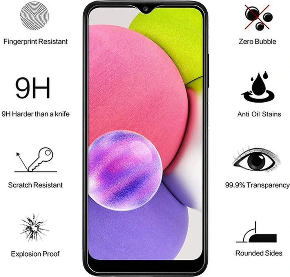 Samsung Galaxy A04/A03s Screenprotector Gehard 9H – Anti-kras – 2-Pack-Ilumina Benelux