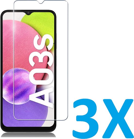 Samsung Galaxy A04/A03s Screenprotector Gehard 9H – Anti-kras – 3-Pack Tempered Glas-Ilumina Benelux