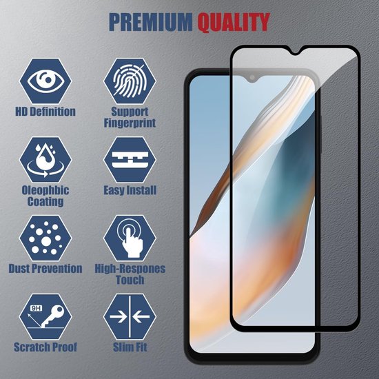 Samsung Galaxy A05S Screenprotector Full Cover – 9H Gehard Glas – 2-Pack-Ilumina Benelux