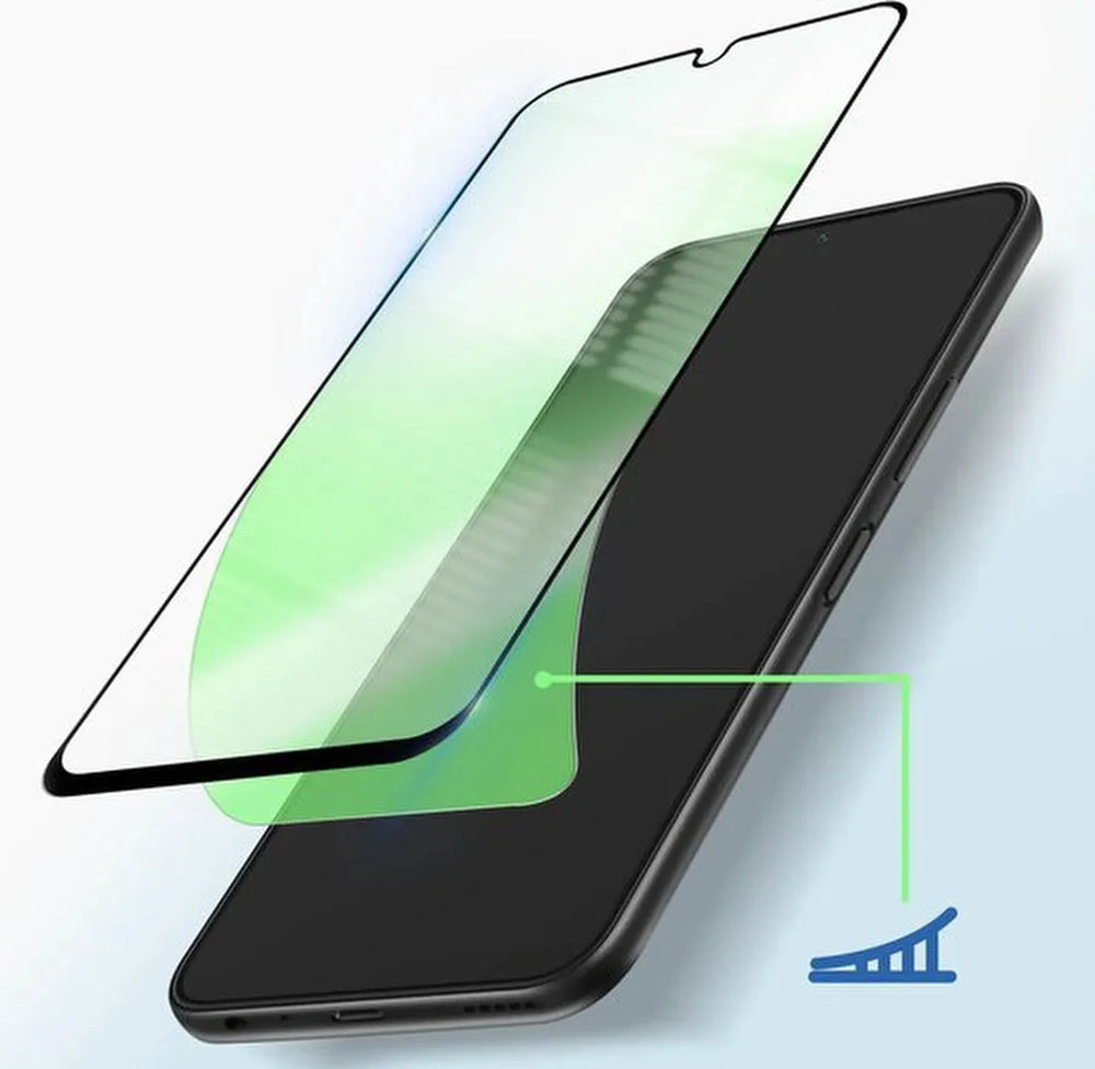 Samsung Galaxy A05s Screenprotector Full Cover Screenprotector Gehard 9H – Volledige hechting – Tempered Glas Zwart-Ilumina Benelux