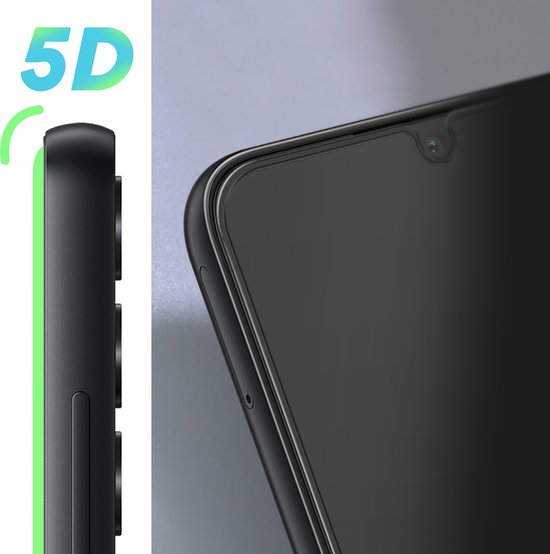 Samsung Galaxy A05s Screenprotector Full Cover Screenprotector Gehard 9H – Volledige hechting – Tempered Glas Zwart-Ilumina Benelux