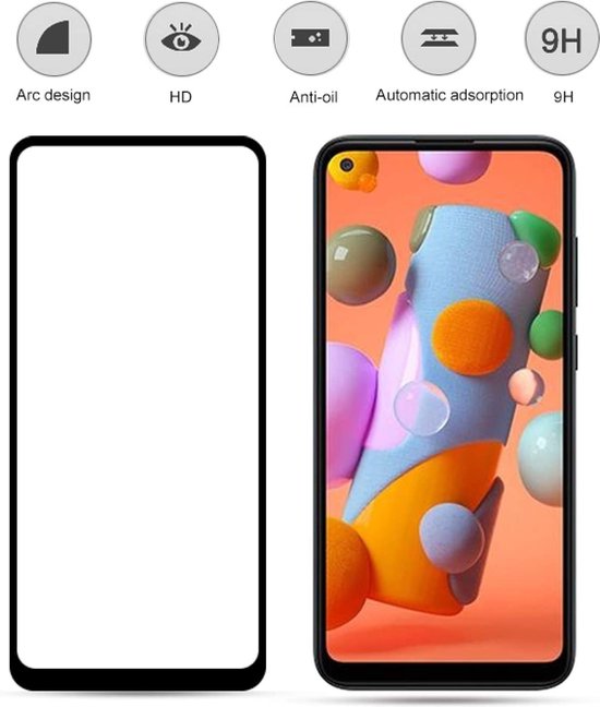 Samsung Galaxy A11 Screenprotector Full Cover – 9H Gehard Glas – 5-Pack-Ilumina Benelux
