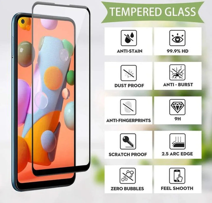 Samsung Galaxy A11 Screenprotector Full Cover Screenprotector Gehard 9H – 1-Pack-Ilumina Benelux