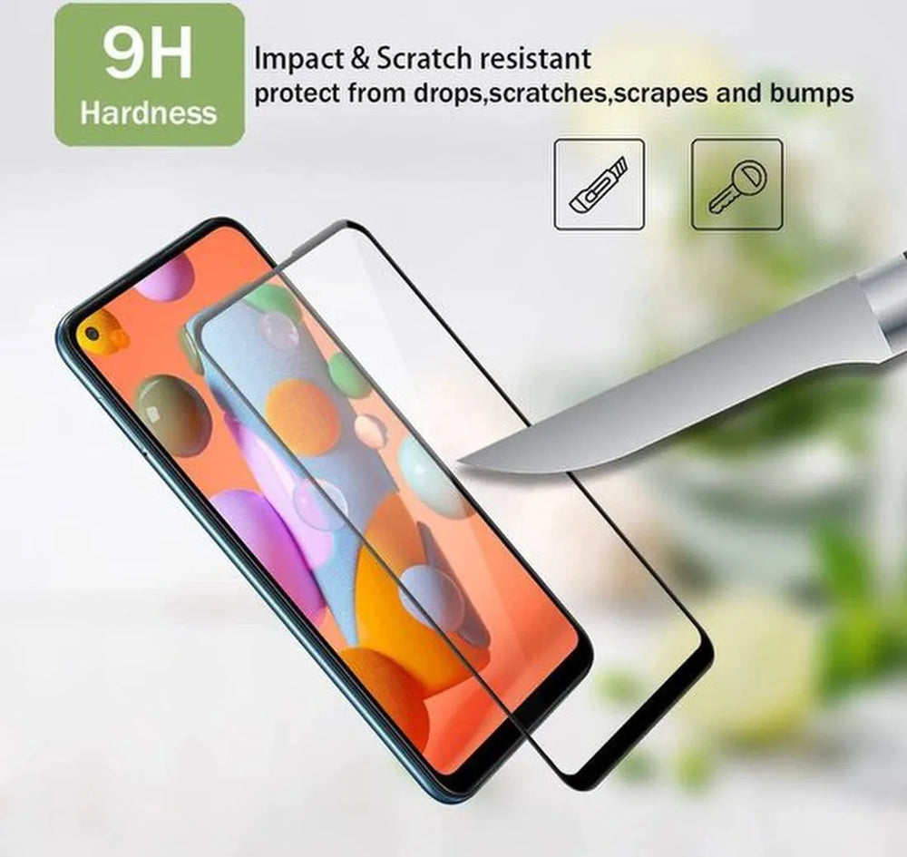 Samsung Galaxy A11 Screenprotector Full Cover Screenprotector Gehard 9H – 3-Pack-Ilumina Benelux