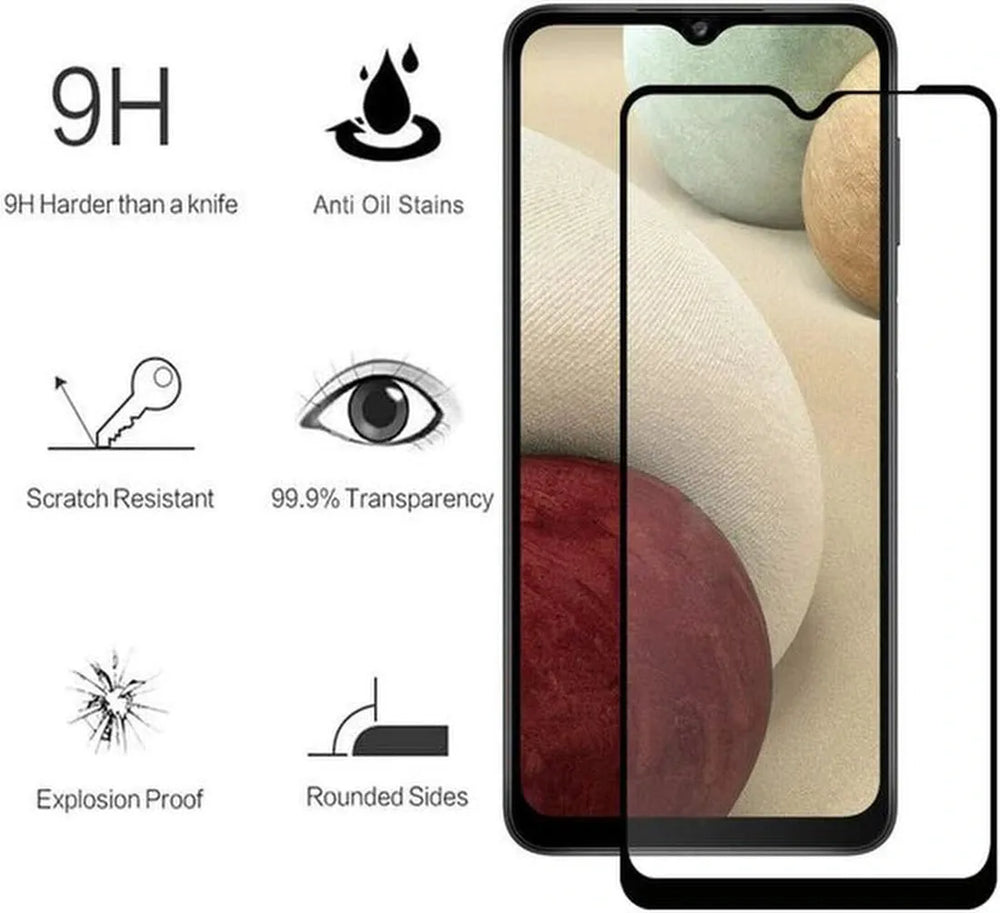 Samsung Galaxy A12 Screenprotector Full Cover Screenprotector Gehard 9H – 3-Pack-Ilumina Benelux