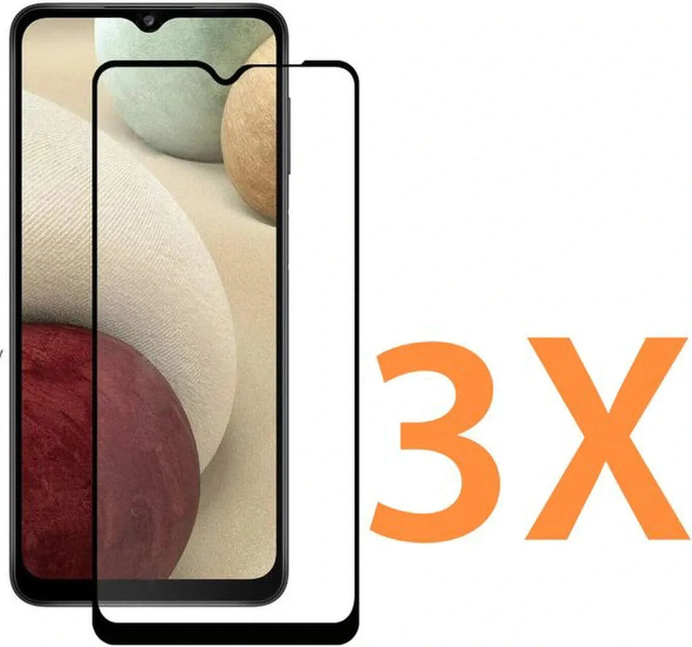 Samsung Galaxy A12 Screenprotector Full Cover Screenprotector Gehard 9H – 3-Pack-Ilumina Benelux