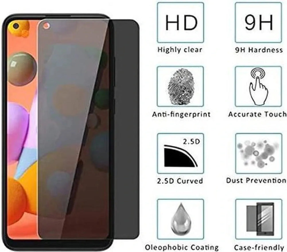 Samsung Galaxy A12 Screenprotector Gehard 9H – Privacy Screenprotector – 1-Pack-Ilumina Benelux