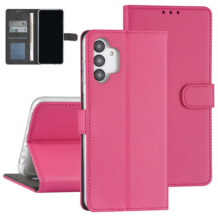 Samsung Galaxy A13 4G Book Case hoesje - Pasjeshouder voor 3 pasjes - Magneetsluiting - Felroze-Hoesjes-Ilumina Benelux