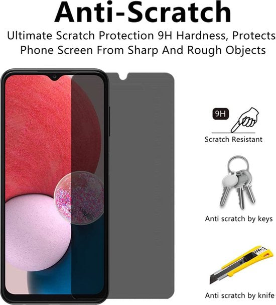 Samsung Galaxy A13 4G – Privacy Full Cover – 9H Gehard Glas – 4-Pack – Zwart-Ilumina Benelux