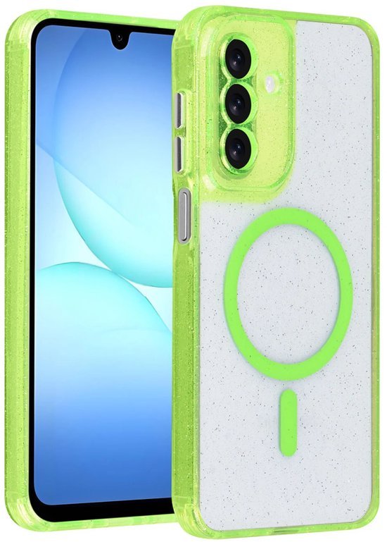 Samsung Galaxy A15 Hoesjes - Magsafe - Glitter Design - Groen-Ilumina Benelux