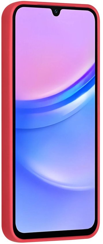 Samsung Galaxy A15 Hoesjes Schokbestendige Siliconen Backcover met Ringstandaard - Cherry Red-Ilumina Benelux