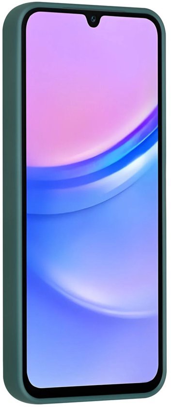Samsung Galaxy A15 Hoesjes Schokbestendige Siliconen Backcover met Ringstandaard - DonkerGroen-Ilumina Benelux