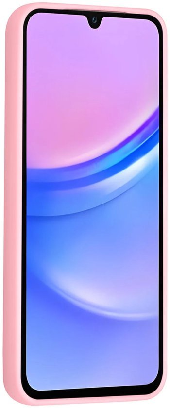 Samsung Galaxy A15 Hoesjes Schokbestendige Siliconen Backcover met Ringstandaard - Sakura Pink-Ilumina Benelux