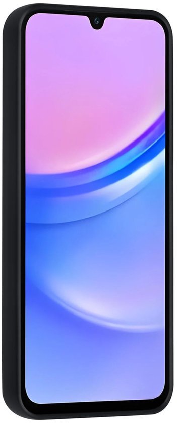 Samsung Galaxy A15 Hoesjes Schokbestendige Siliconen Backcover met Ringstandaard - Zwart-Ilumina Benelux