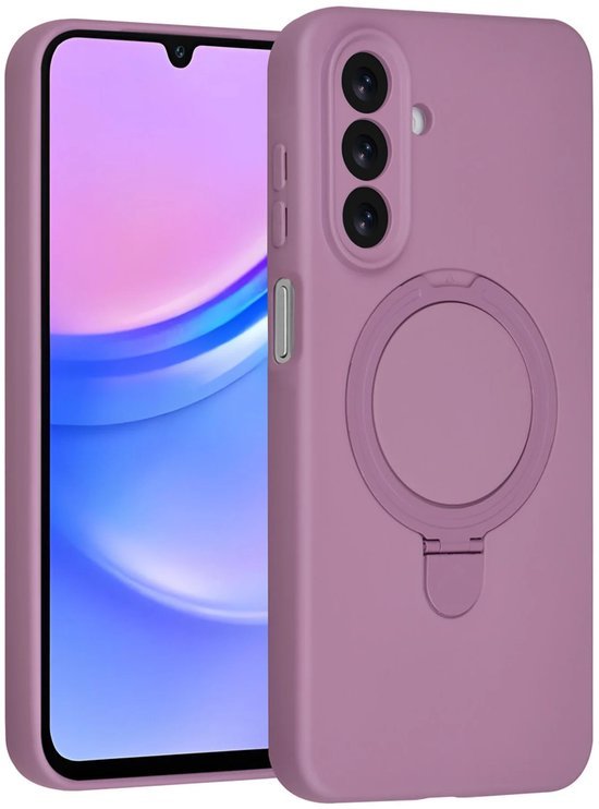 Samsung Galaxy A16 Hoesjes Schokbestendige Siliconen Backcover met Ringstandaard - Sunset Purple-Ilumina Benelux