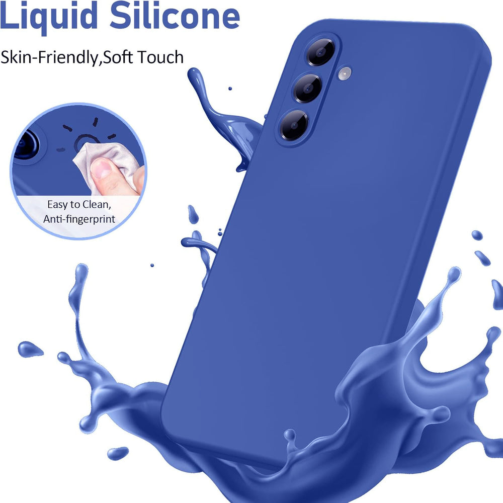 Samsung Galaxy A17 Hoesje Silicone - Liquid case met 2 Screenprotectors - Blauw-Ilumina Benelux