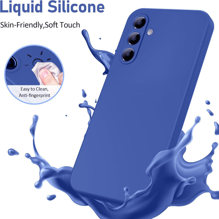 Samsung Galaxy A17 Hoesje Silicone - Liquid case met 2 Screenprotectors - Blauw-Ilumina Benelux