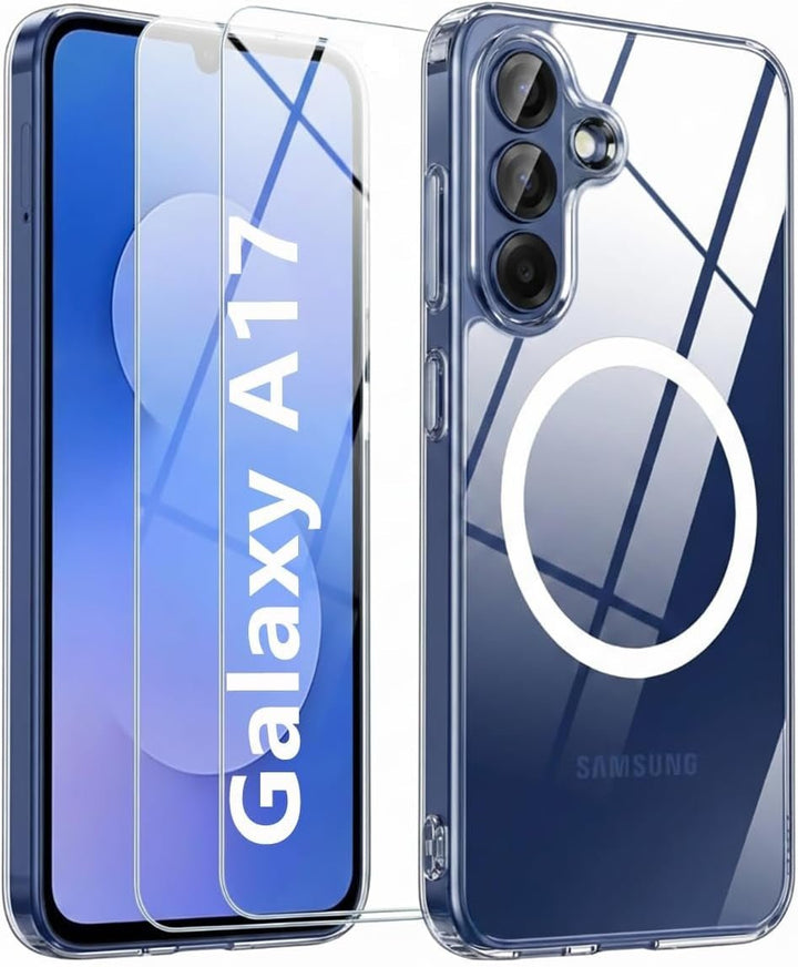 Samsung Galaxy A17 Hoesje – Transparant MagSafe Case met 2 Screenprotectors-Ilumina Benelux