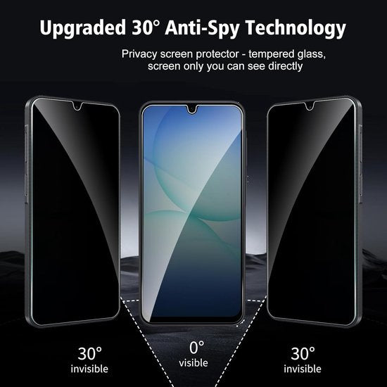 Samsung Galaxy A17/A26/A16 – Privacy Screenprotector – 9H Gehard Glas – Anti-kras-Ilumina Benelux