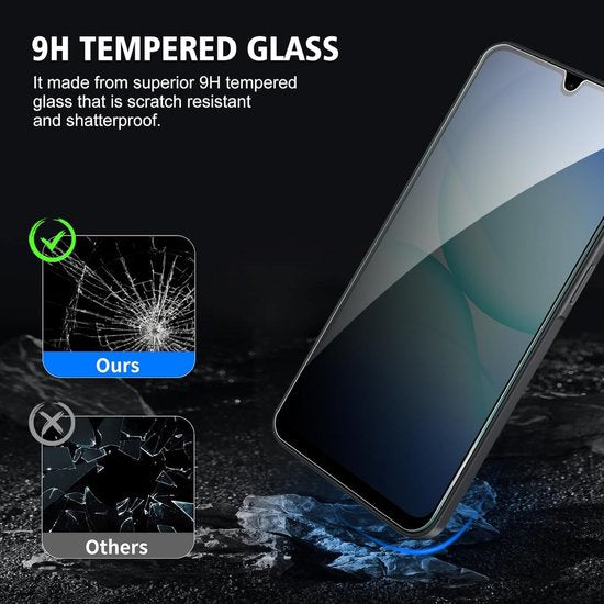 Samsung Galaxy A17/A26/A16 – Privacy Screenprotector Screenprotector Gehard 9H – Anti-kras – Zwart-Ilumina Benelux
