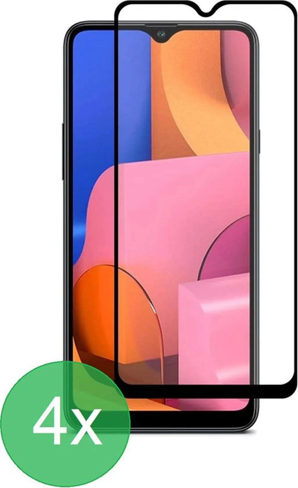 Samsung Galaxy A20s Screenprotector Full Cover – 9H Gehard Glas – 4-Pack-Ilumina Benelux