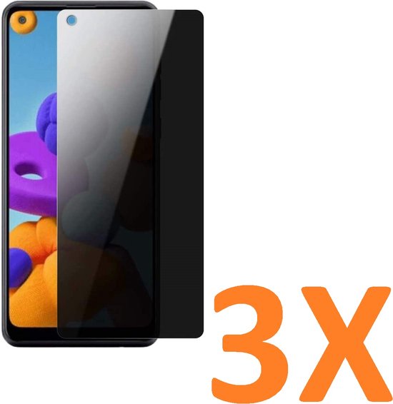 Samsung Galaxy A21S Screenprotector Gehard 9H – Privacy Screenprotector – 3-Pack-Ilumina Benelux
