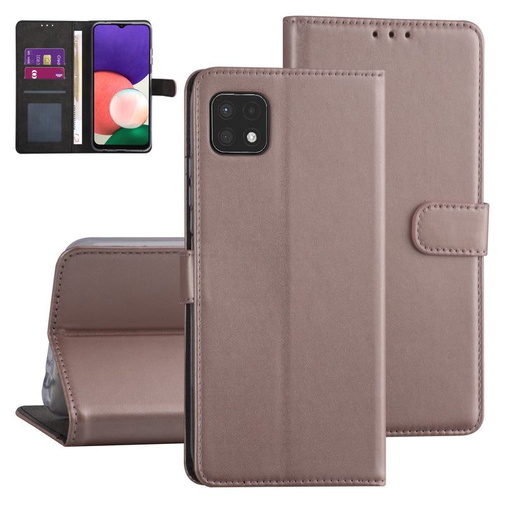 Samsung Galaxy A22 5G Booktype hoesje - Rose Gold - Pasjeshouder - Magneetsluiting-Hoesjes-Ilumina Benelux