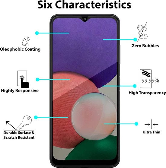 Samsung Galaxy A22 5G Screenprotector Full Cover – 9H Gehard Glas – 1-Pack-Ilumina Benelux