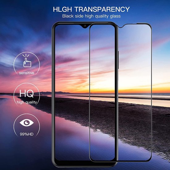 Samsung Galaxy A22 5G Screenprotector Full Cover Screenprotector Gehard 9H – 3-Pack-Ilumina Benelux
