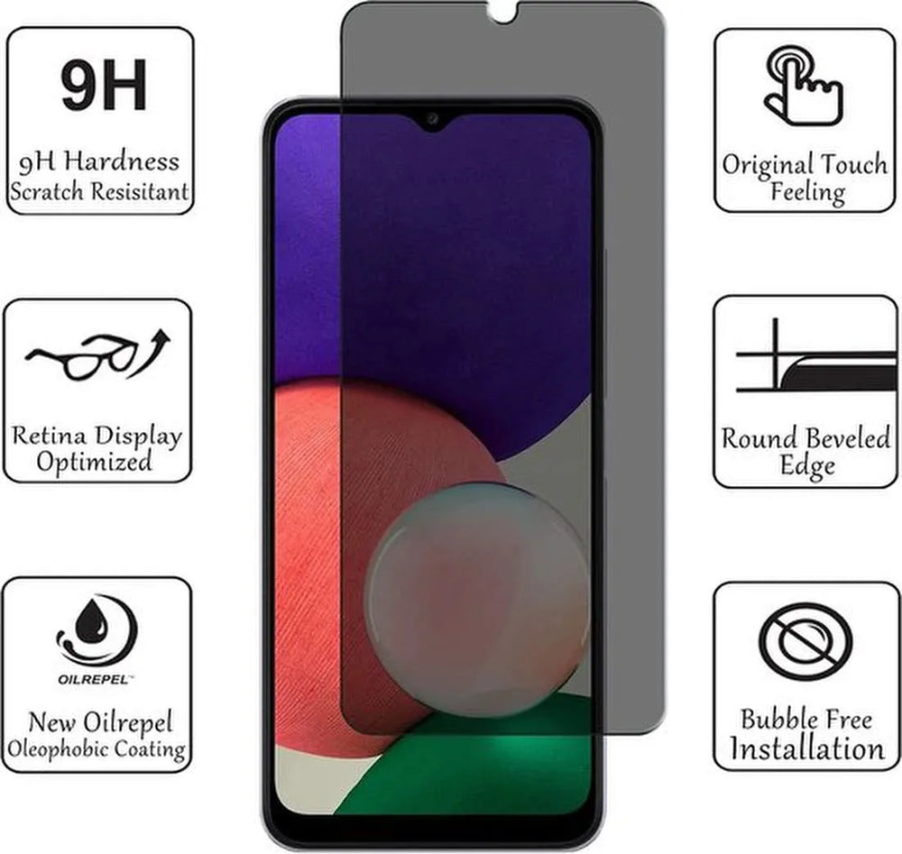 Samsung Galaxy A22 5G Screenprotector Gehard 9H – Anti-kras – 2-Pack-Ilumina Benelux