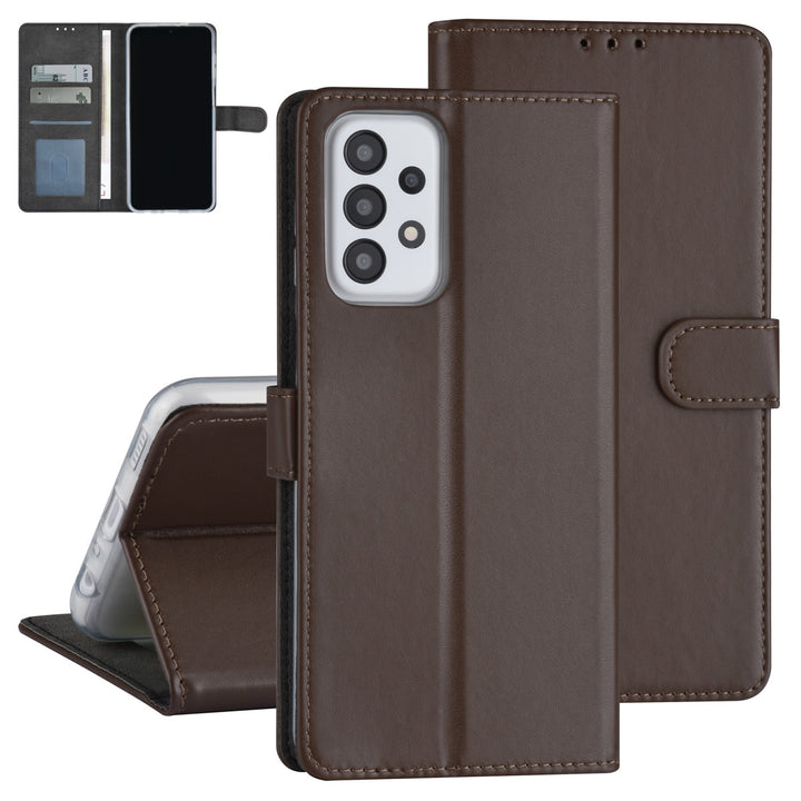 Samsung Galaxy A23 Book Case hoesje - Pasjeshouder voor 3 pasjes - Magneetsluiting - Bruin-Hoesjes-Ilumina Benelux