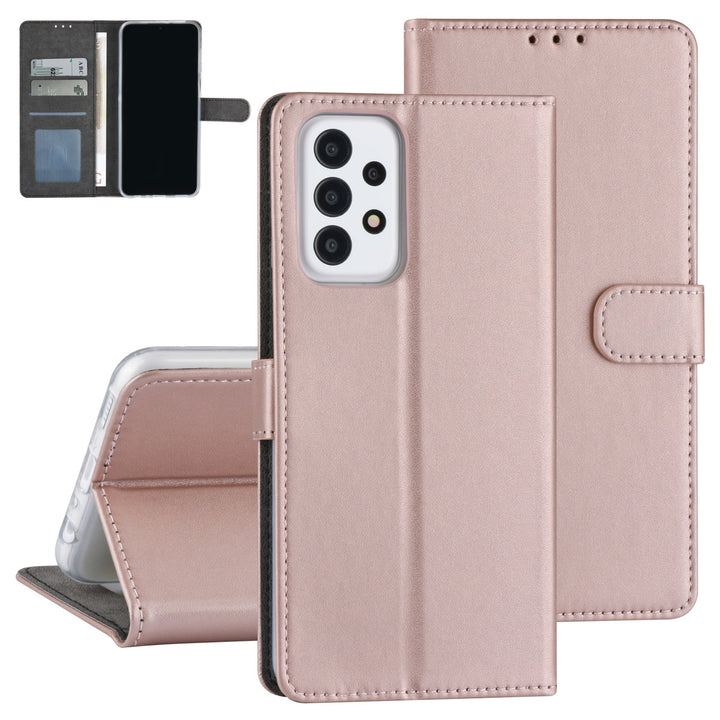 Samsung Galaxy A23 Book Case hoesje - Pasjeshouder voor 3 pasjes - Magneetsluiting - Rose Gold-Hoesjes-Ilumina Benelux