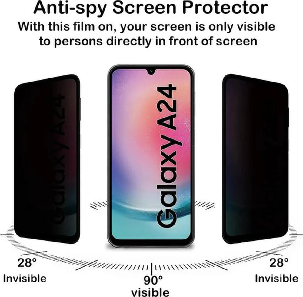 Samsung Galaxy A24 & A25 4G/5G – Privacy Screenprotector – 9H Gehard Glas – 1-Pack-Ilumina Benelux