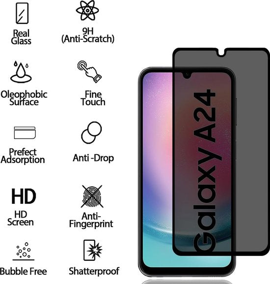 Samsung Galaxy A24/A25 4G/5G – Privacy Screenprotector Gehard 9H – 2-Pack-Ilumina Benelux