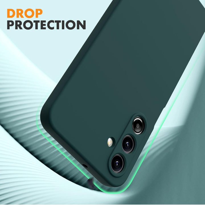 Samsung Galaxy A26 Hoesje Silicone - Liquid case met 2 Screenprotectors - Groen-Ilumina Benelux