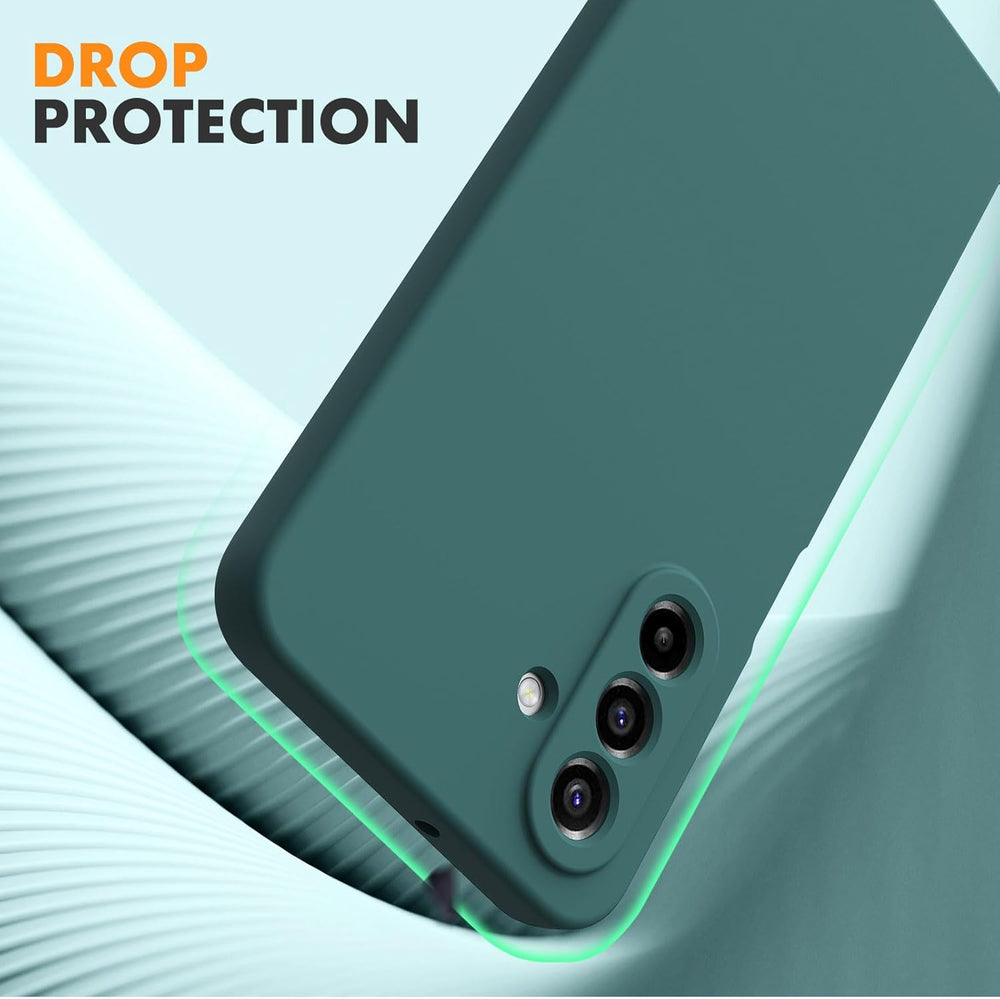 Samsung Galaxy A26 Hoesje Silicone - Liquid case met 2 Screenprotectors - Groen-Ilumina Benelux