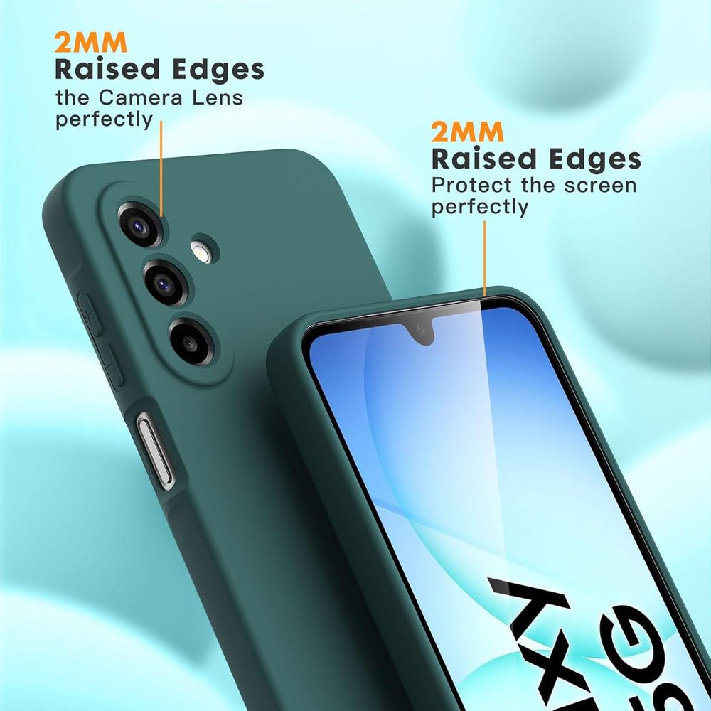 Samsung Galaxy A26 Hoesje Silicone - Liquid case met 2 Screenprotectors - Groen-Ilumina Benelux