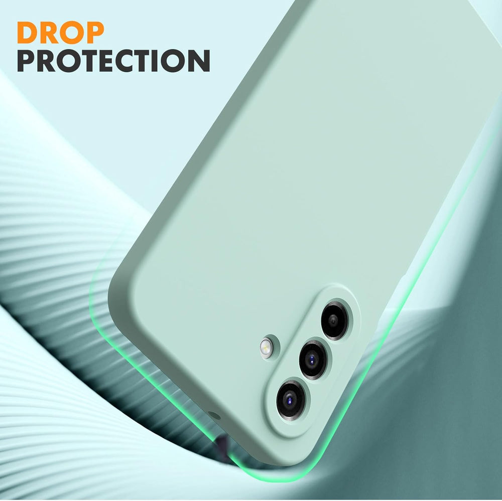 Samsung Galaxy A26 Hoesje Silicone - Liquid case met 2 Screenprotectors - Mint Groen-Ilumina Benelux