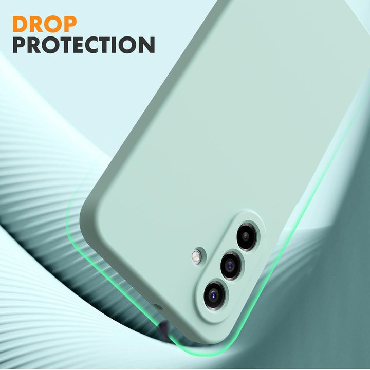 Samsung Galaxy A26 Hoesje Silicone - Liquid case met 2 Screenprotectors - Mint Groen-Ilumina Benelux