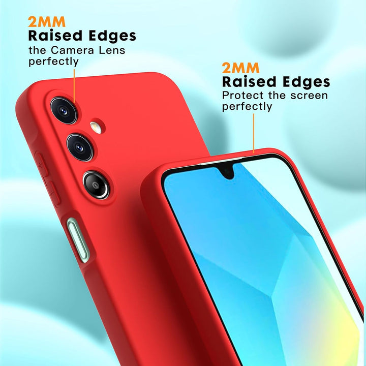 Samsung Galaxy A26 Hoesje Silicone - Liquid case met 2 Screenprotectors - Rood-Ilumina Benelux